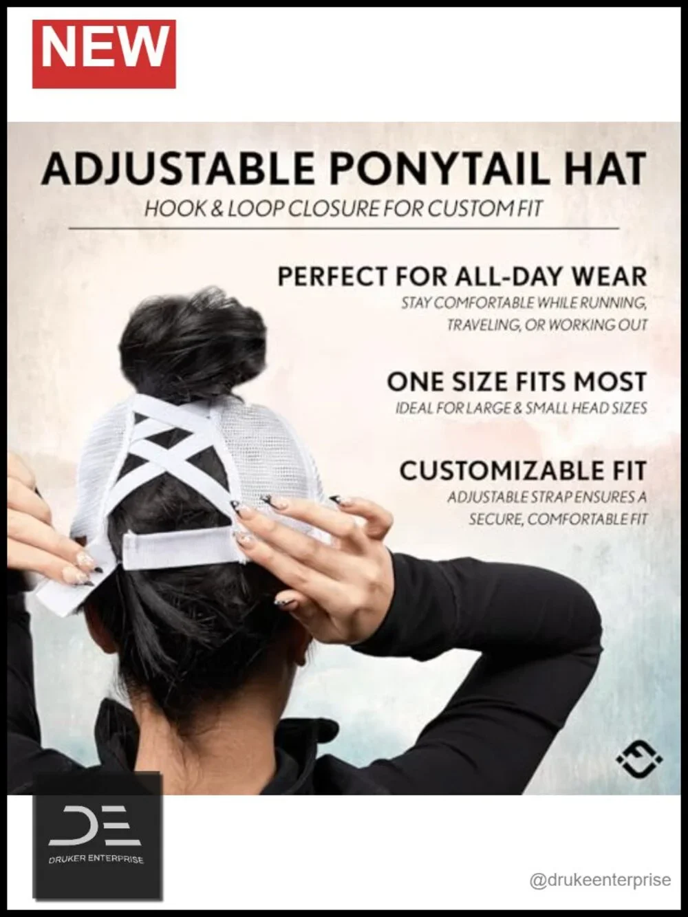 Ponytail Baseball Cap with Sayings - Criss Cross Back High Pony Adjustable Hat